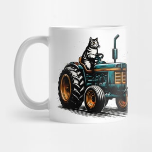 Funny Cat Driving A Tractor Mug